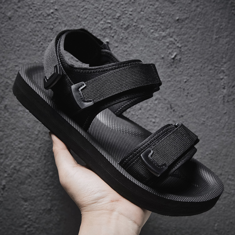 Men Shoes Velcro - Verstelbare platte sandalen voor brede voet