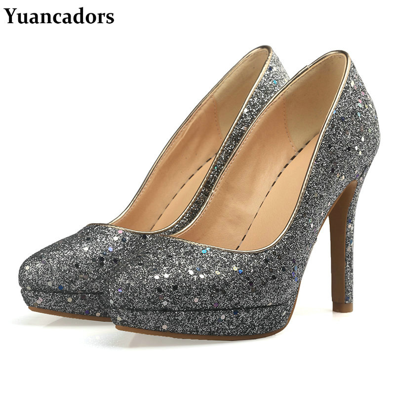 Men'S Shoes Navy Blue - Puntschoen Marineblauw Groen Zilver Pailletten Glitter