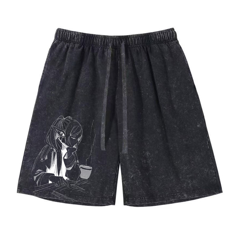 Men'S Shoes Xl - Anime Frieren Shorts Vintage Gewassen Manga