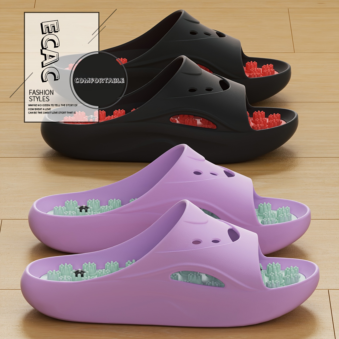 Men'S Shoes Non Slip - Dames Heren EVA Massageslippers Dikke Zool