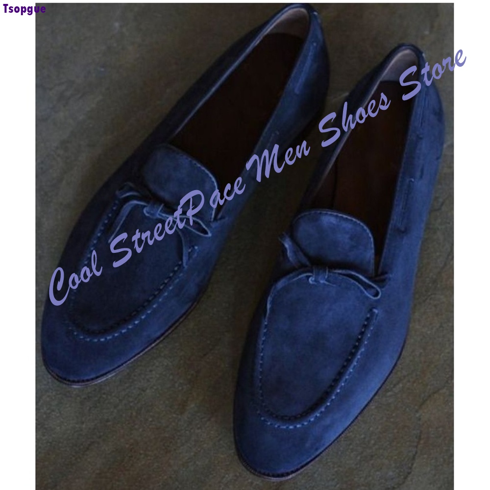 Men'S Shoes Navy Blue - Business Casual Knot Loafers voor Heren,