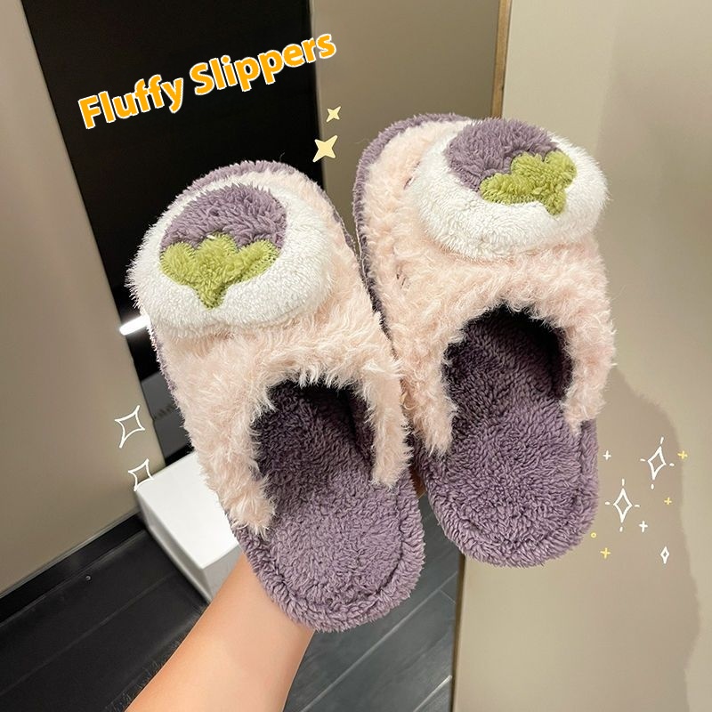 Men'S Shoes Cloud - Vrouwen pluizige katoenen pantoffels Winter Cartoon