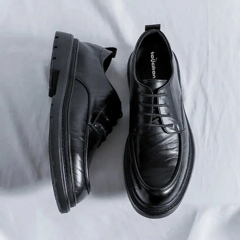 Men'S Shoes Clearance Sale - Lace Up Ronde Neus Leren Herenschoenen
