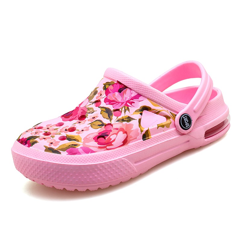 Men'S Shoes Crocs - Zomer Vrouwen Bloemen Graffiti Klompen Sandalen