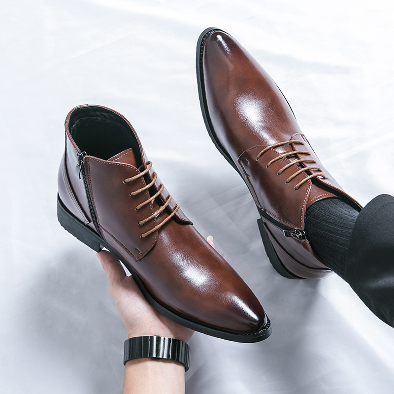 Men'S Shoes Low Top - Nieuwe hoge herenlaarzen met puntige neus