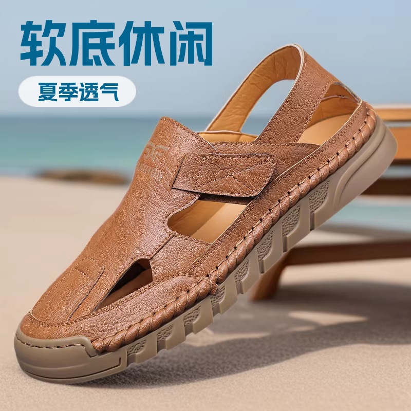 Men Shoes Velcro - Hole-schoenen heren zomer nieuwe handgemaakte online