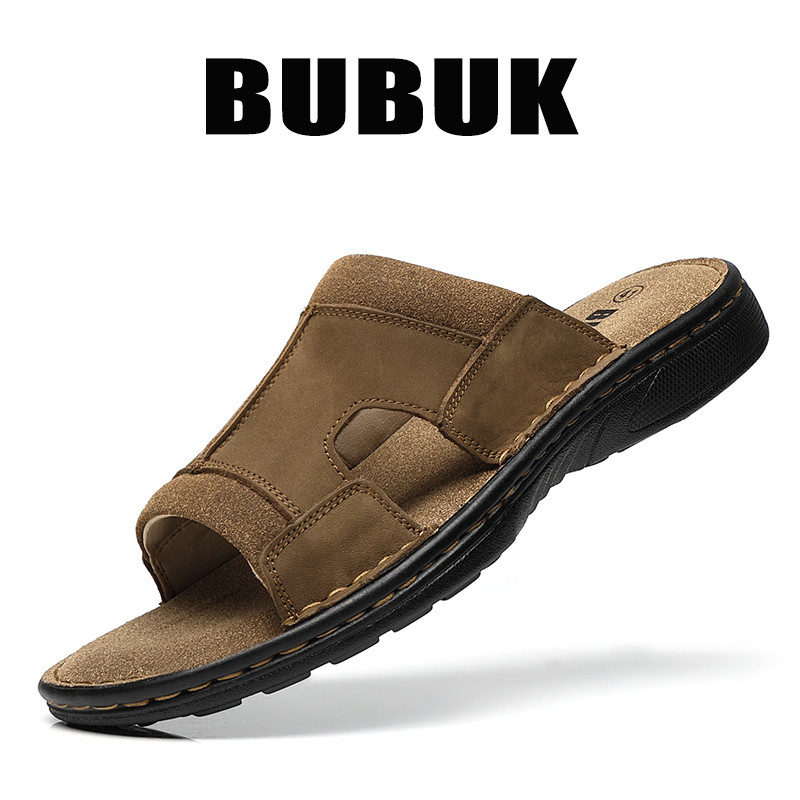 Men Shoes Velcro - Bubuk Heren Outdoor Leren Instappers, Gemaakt