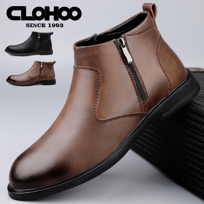 Men'S Shoes Hush Puppies - CLOHOO Handgemaakte herenlaarzen Business Casual Koeienhuid