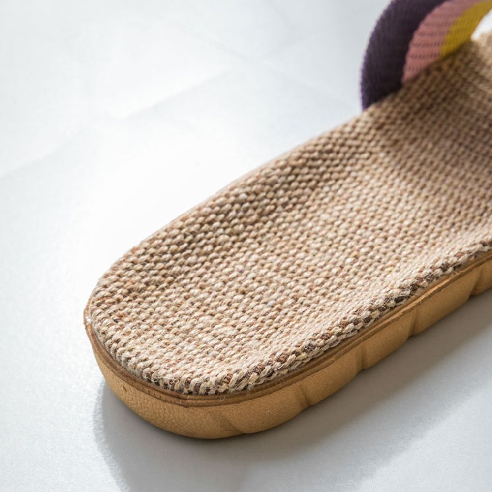 Men'S Shoes Non Slip - Mode etnische stijl linnen kruisslippers vlas