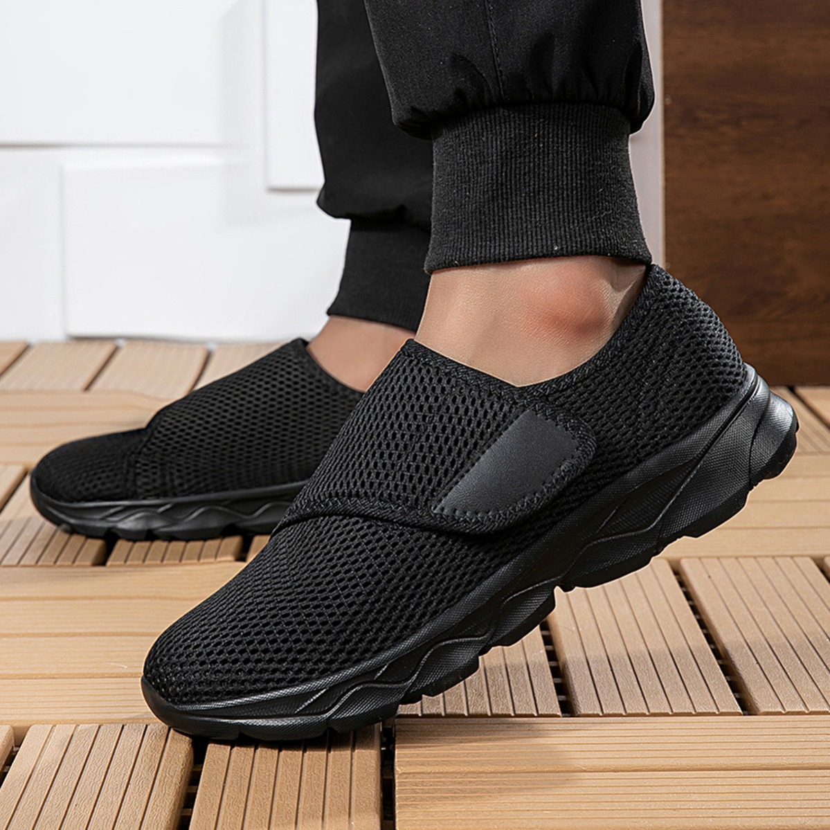 Nieuwe heren ademende mesh wan - Men Shoes Velcro recensie en prijs