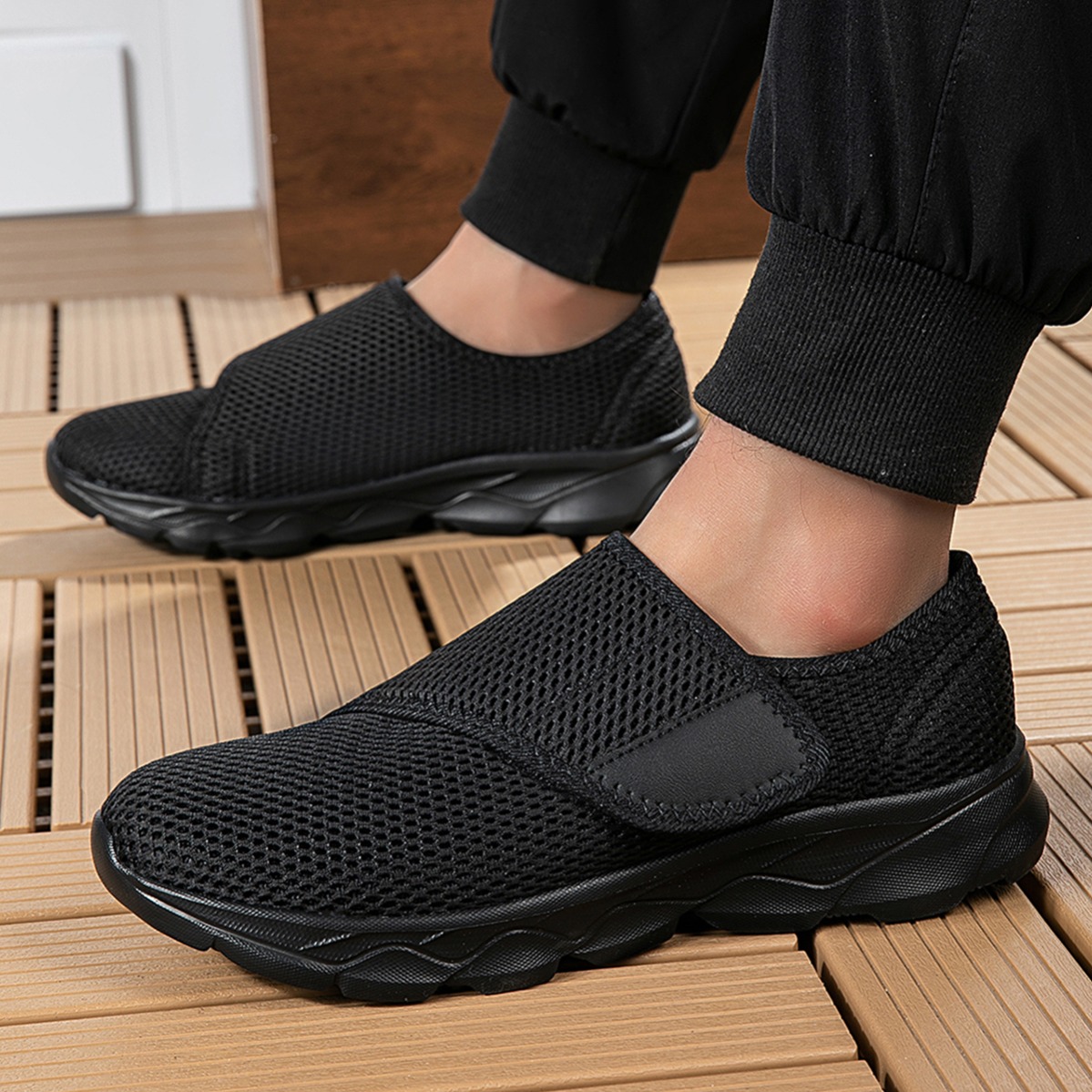 Nieuwe heren ademende mesh wan - Men Shoes Velcro recensie en prijs