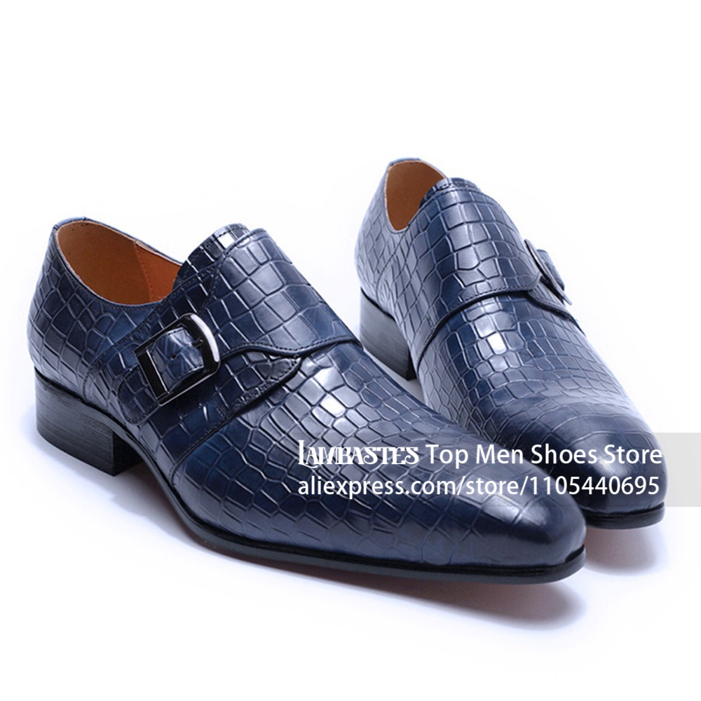 Krokodillen- en alligatorleer  - Men'S Shoes Navy Blue recensie en prijs