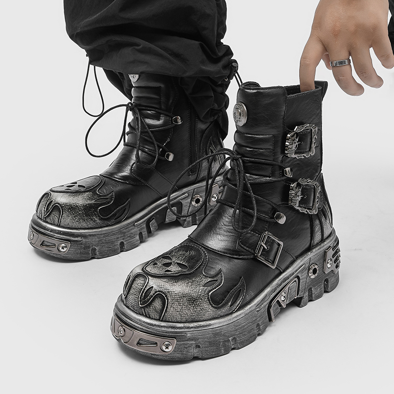Punkstijl Retro Cool Skull Fla - Men'S Shoes Increase Height recensie en prijs