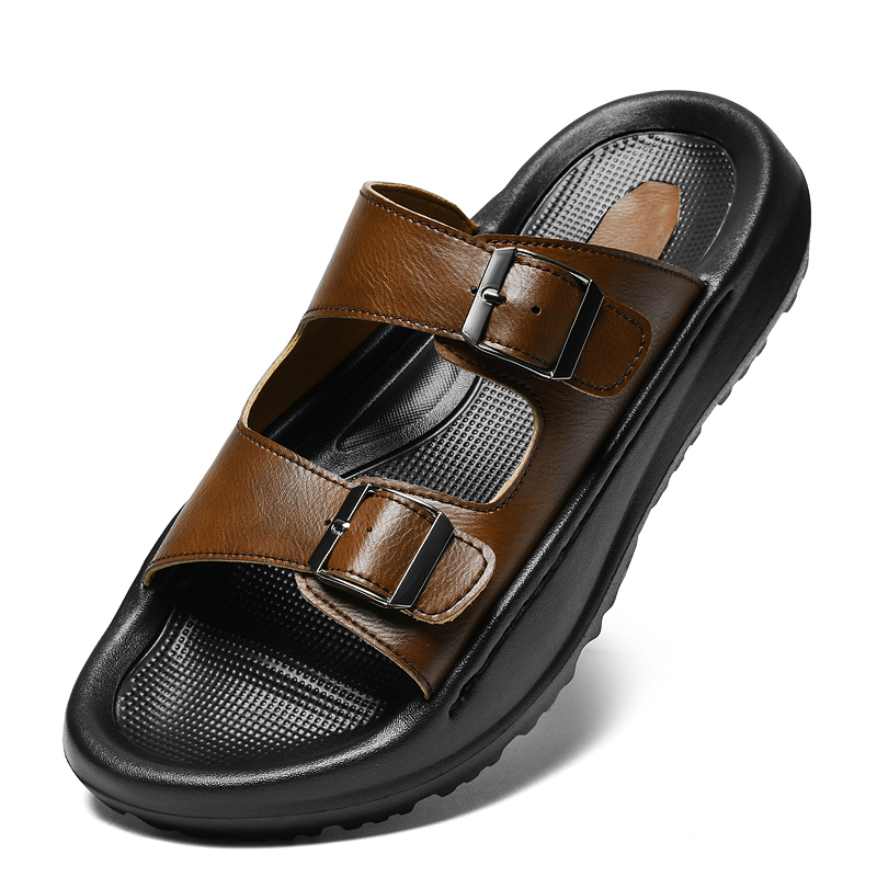 Heren instapsandalen Leren pan - Men Shoes Velcro recensie en prijs