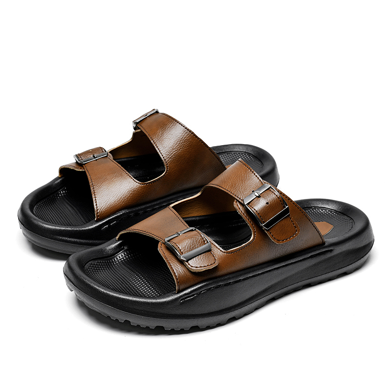 Heren instapsandalen Leren pan - Men Shoes Velcro recensie en prijs