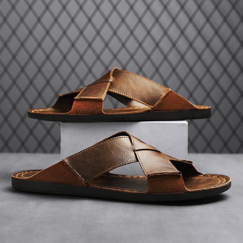Mode Echt Leer Mannen Slippers - Men'S Shoes Hush Puppies recensie en prijs