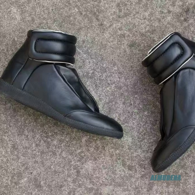 Zwarte effen kleur casual hoge - Men Shoes Velcro recensie en prijs