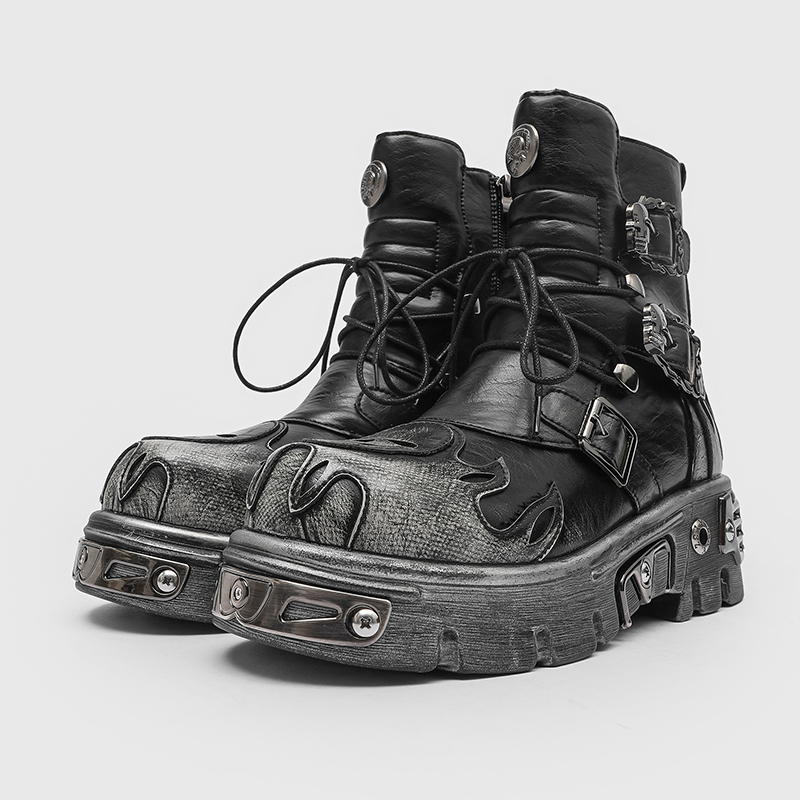 Heren hoge motorlaarzen in pun - Men'S Shoes Increase Height recensie en prijs